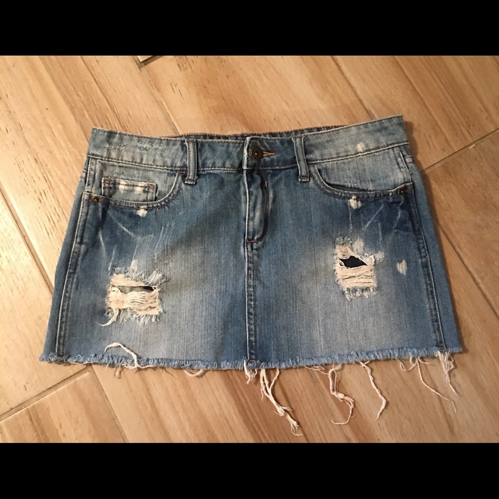 Denim mini skirt